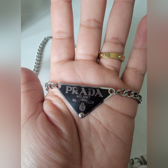 Prada Tag Plate necklace black - Picture 2 of 7